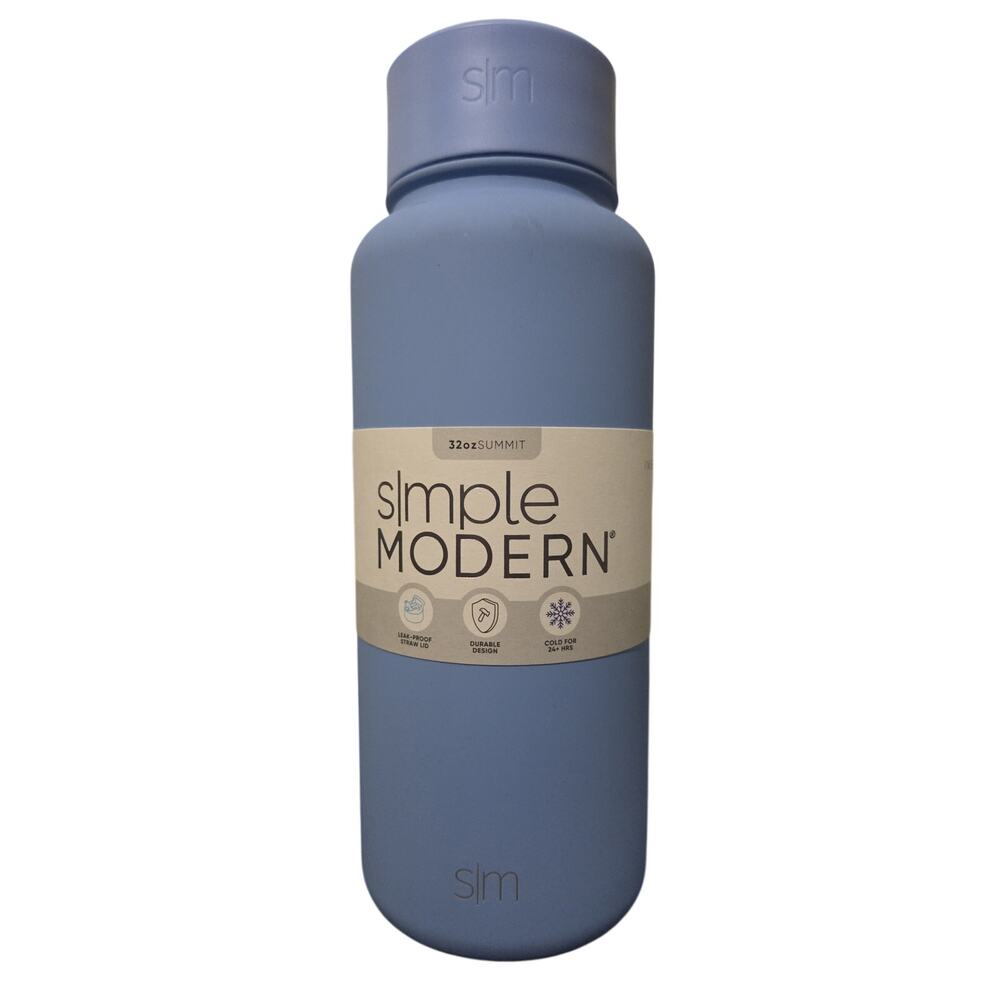 Simple Modern Water Bottle with Straw and Chug Lid Forget Me Not 32 oz - New